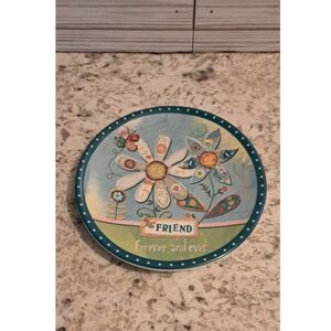 Carson Home Accents Decorative Plate – “Friend Forever and Ever” Floral Design
